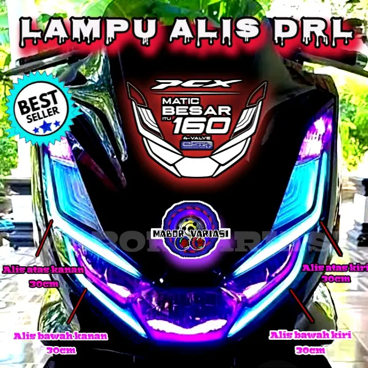 PAKET LAMPU ALIS PCX 150/160 DRL BONUS DEVIL / PAKET GRATIS DEMON / DEVIL EYES DRL FLEXIBLE / COD /
