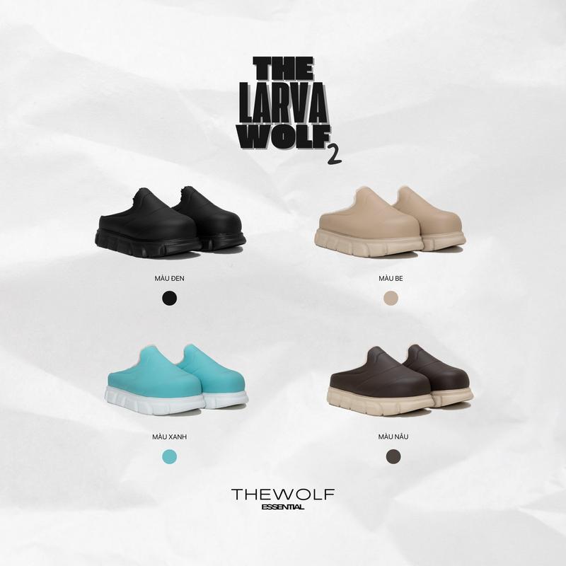 THEWOLF Dép Tăng Chiều Cao Dép Sandal Nam Nữ THEWOLF ESSENTIAL LARVA SLIDE SANDAL V2 Slipper Đế Bằng Lót Êm Ái Bít Mũi - ĐEN BEIGE NÂU XANH Nhung