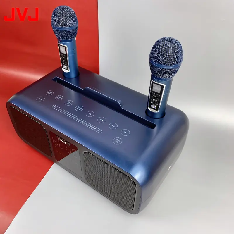 Loa bluetooth karaoke 2 mic SD-318 JVJ Không dây, kèm 2 mic công suất lớn 30W  có ba màu vàng, xanh, ghi dùng để Nghe Nhạc và Hát Karaoke - Bảo hành 6 Tháng 4