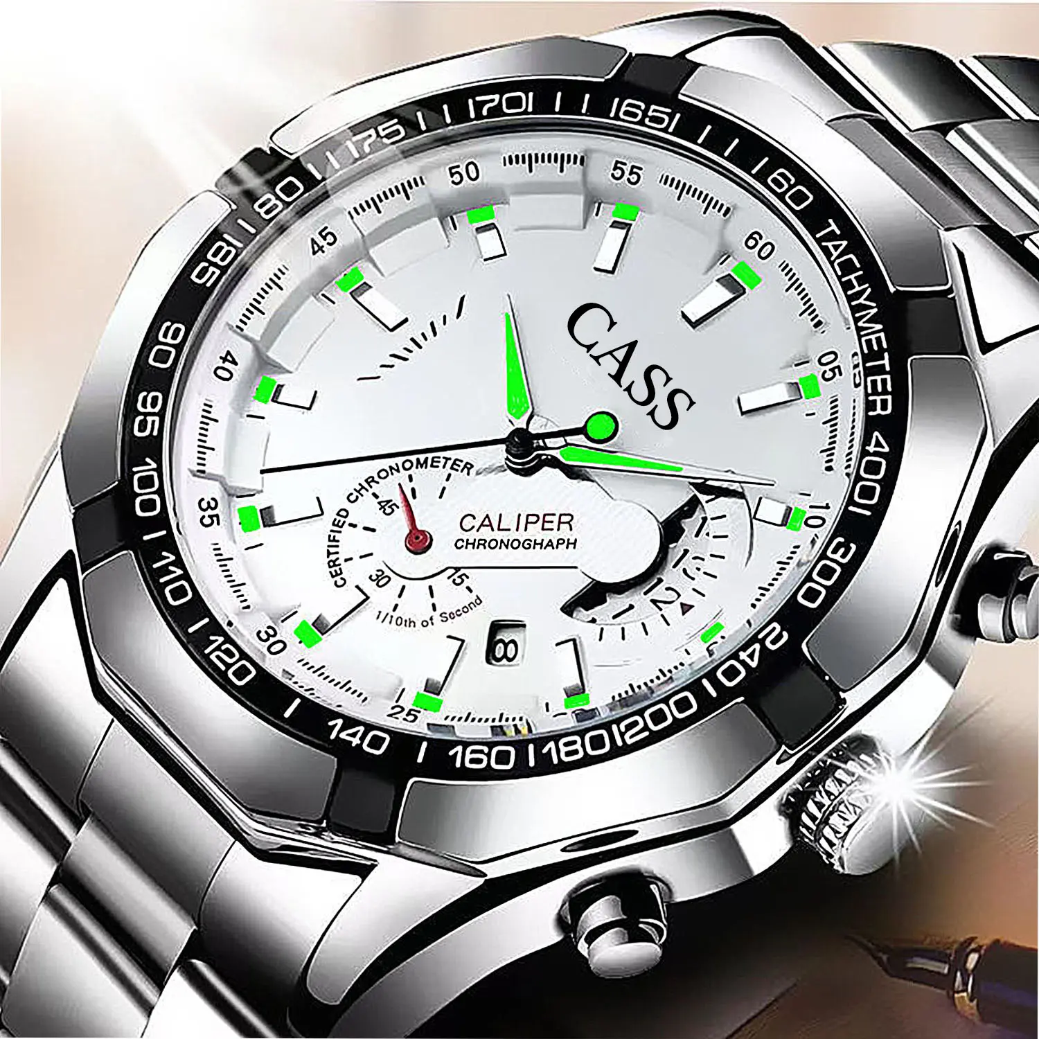 CASS JAM TANGAN PRIA ANTI AIR ORII YANG BARU -AUTOMATIK ARLOJI KALENDER PRIA PRIA BERTAMBAH AIR NON -MEKANIS MODEL BARU MODEL