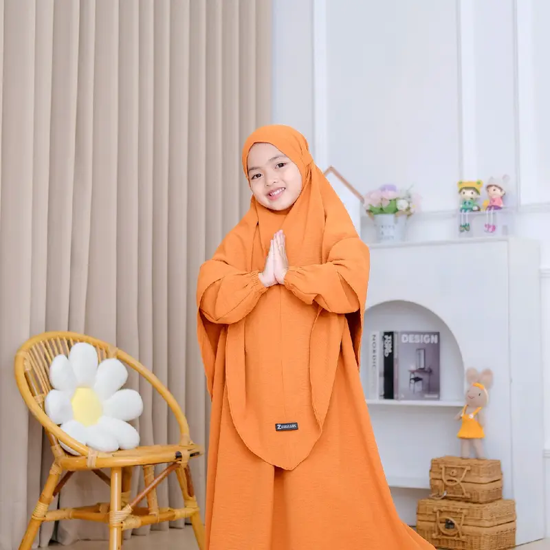 Gamis Sar'i anak perempuan set masa kini dan lucu Khimar 5