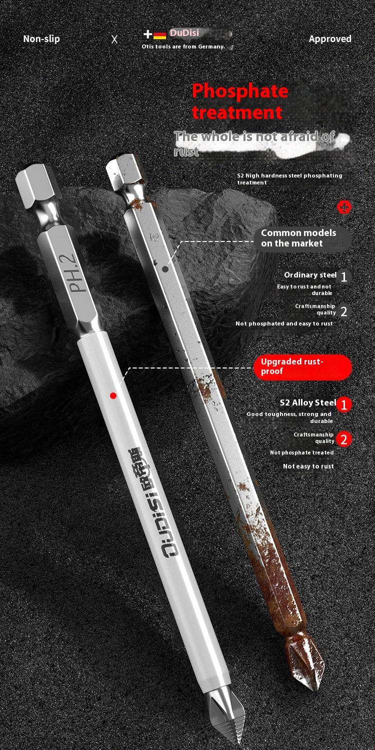 Product Introduction of Tungsten Steel Strong Magnetic Bullet Head Electric Screwdriver Anti-Slip Electric Screwdriver Hex Shank Hand Drill Extended Bit Set 0