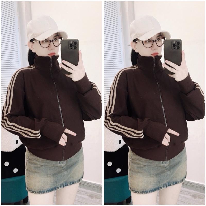 [Bigsize 85kg] Áo khoác nữ áo khoác chống nắng CỔ TRỤ dáng vừa vải thun gân mềm mát co giãn có bigsize  Women Top Nữ