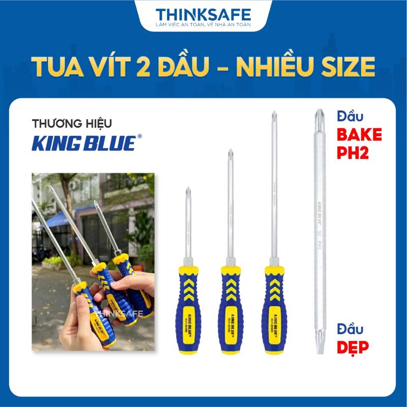 Tua vít 2 đầu PH2 KingBlue KV1 kích thước 6x100  6x150  6x200 mm thép CRV tuốc nơ vít đa năng 2 đầu dẹp và bake 