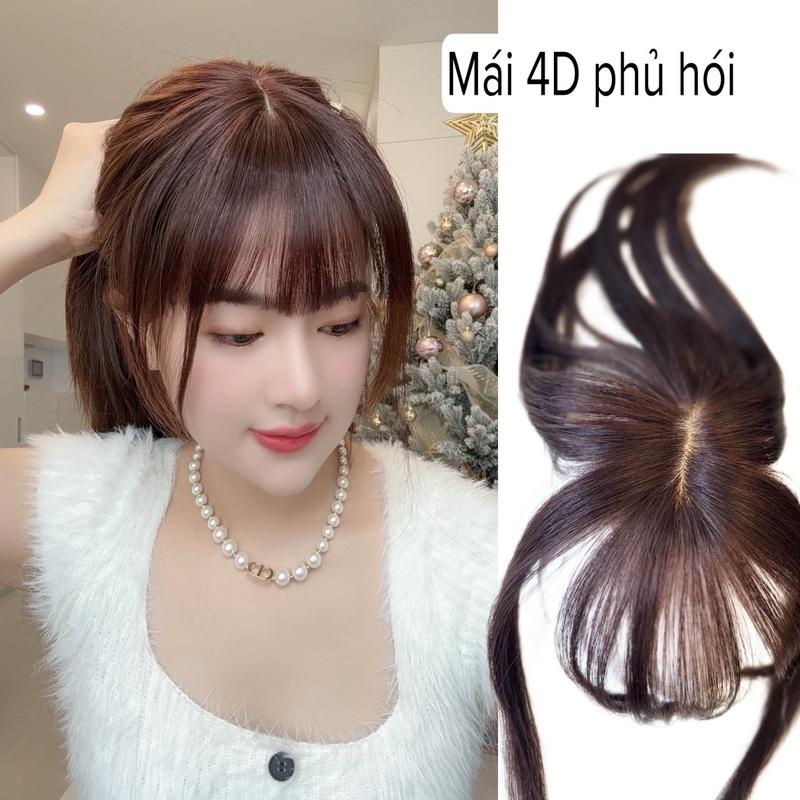 Mái thưa 4D được làm từ tóc thật.Mái phủ hói. Móc kim thủ công tinh tế có ghim kẹp chắc chắn Women có nhiều màu