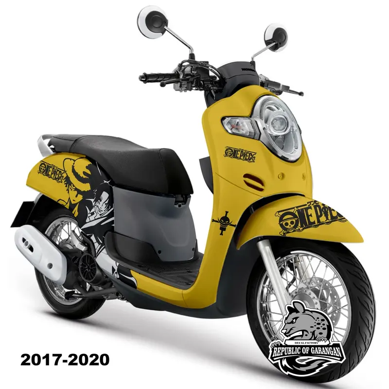 Decal stiker sticker motor New Scoopy / scoopy fi 2010-2022 full body costum sticker luffy one-piece Motorcycle 3