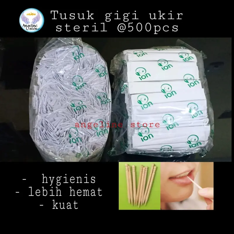 Tusuk gigi kertas steril hygienis sekali pakai isi 500pcs Mulut Gusi 0
