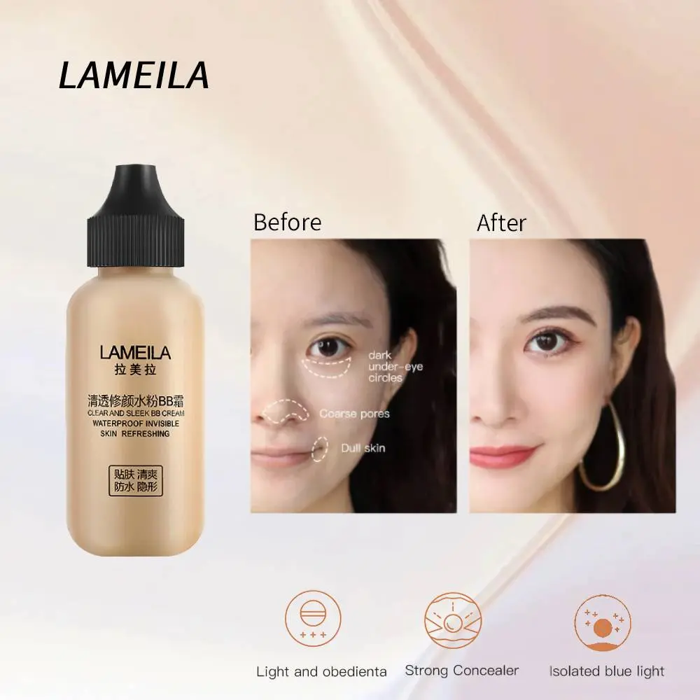 Lameila 3 Colors Liquid Foundation, Long Lasting Waterproof Oil Control Natural Face Makeup Women Cosmetics