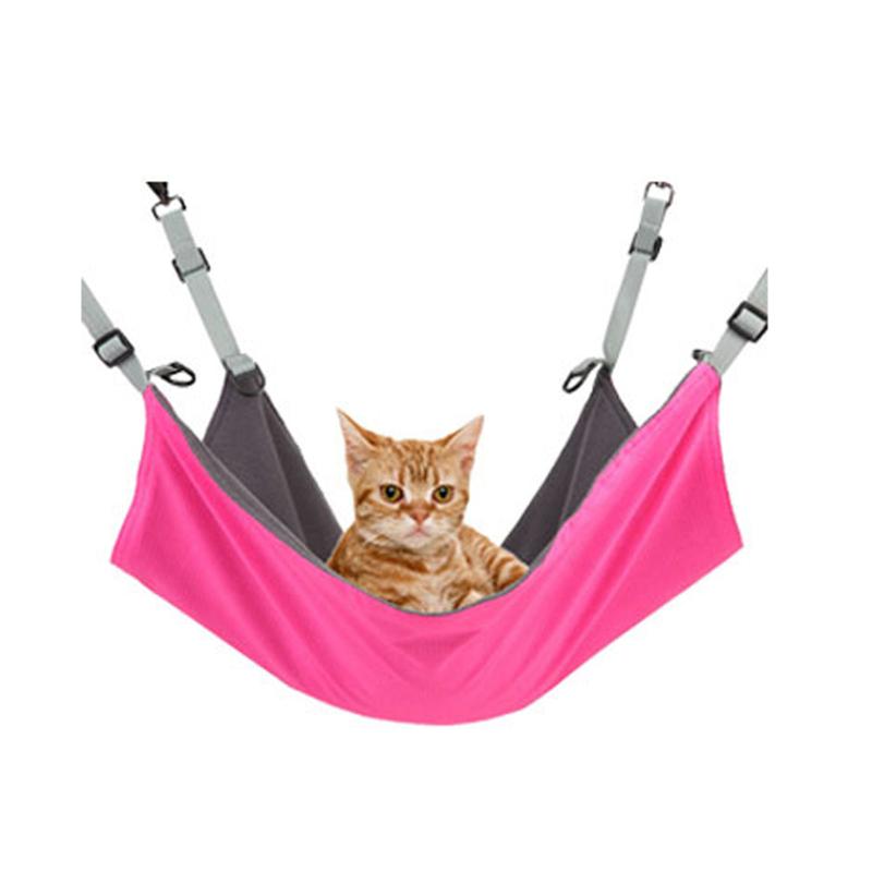 Cat Sleeping Mat Hammock Swing Refillable Cats Toys Two Sides 55*43cm Rosy 8