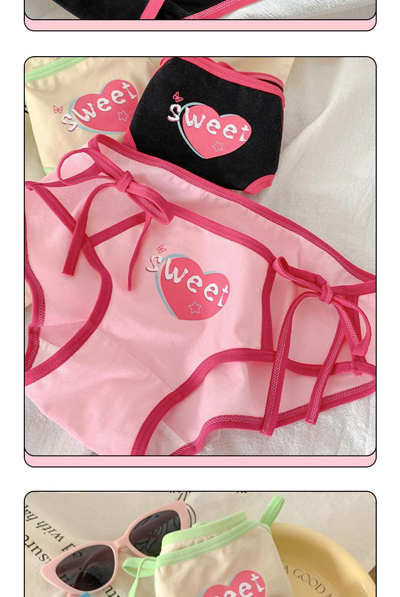 Product Introduction of Hi Mia's Shop | Kooky Sweetheart ~ Dopamine Women's Pure Desire Lace-up Underwear Women's Cotton Crotch Breathable Sexy 2024 New 11