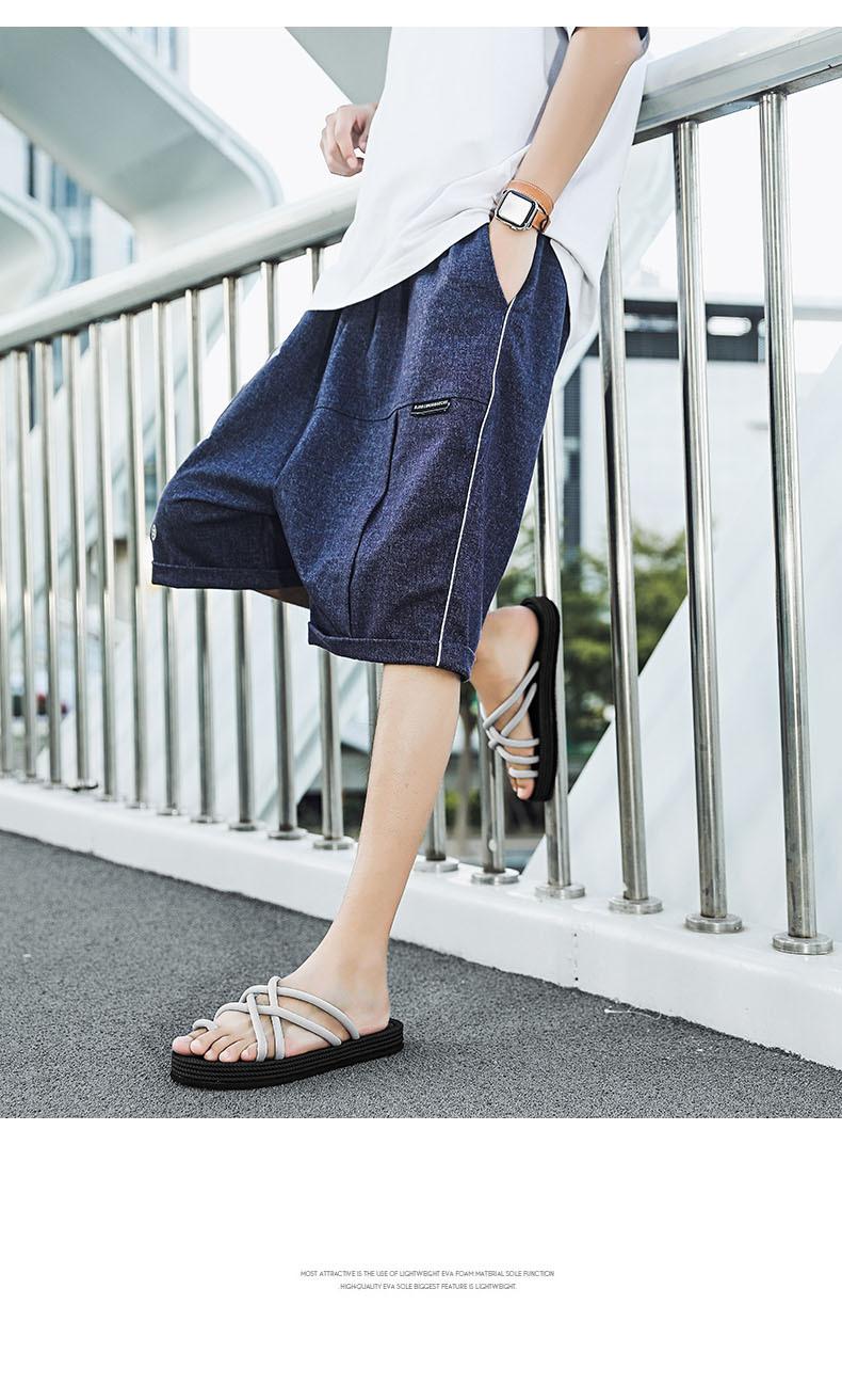 Product Introduction of Dép Xỏ Ngón, Dệt Dây Kẹp Ngón Chân, Dành Cho Nam Giới, Cao Cấp, Đế Dày, Đi Biển La Mã Mùa Hè, Dép Bền 38