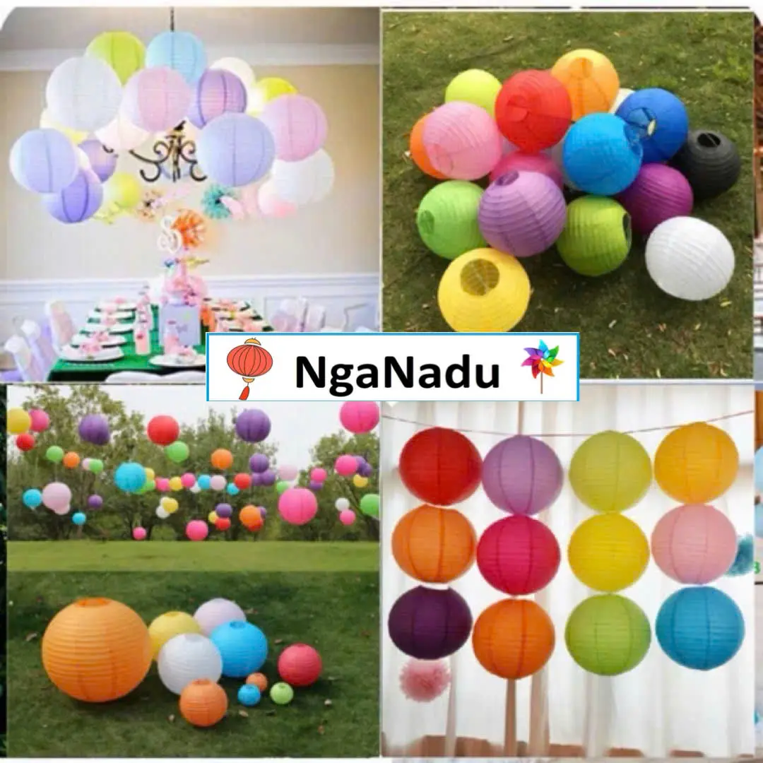 Đèn lồng Giấy tròn đủ màu sắc trang trí Tết,  Lễ cưới, đám hỏi , lễ hội đèn lồng đỏ  khu vui chơi, lớp học, lòng đèn đỏ nhà hàng, quán cà phê, trà sữa, cửa hàng den long  lớp học, vẽ mỹ thuật pastel giá sỉ