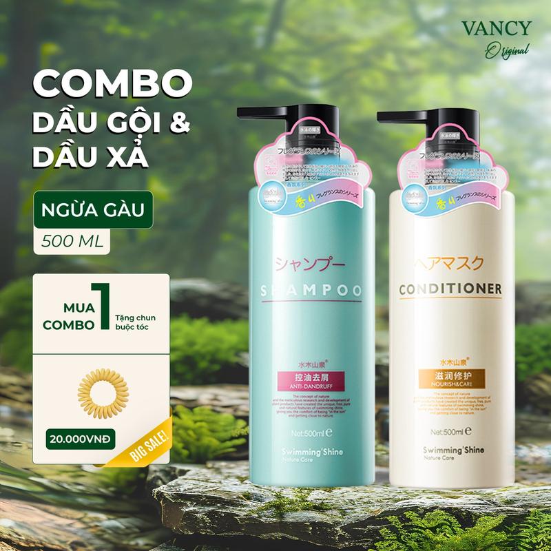 Combo Dầu Gội, Dầu Xả Sạch Gàu Kết Hợp Hương Nước Hoa Pháp 500ml Dùng Được Cho Cả Nam Và Nữ, Vancy Women