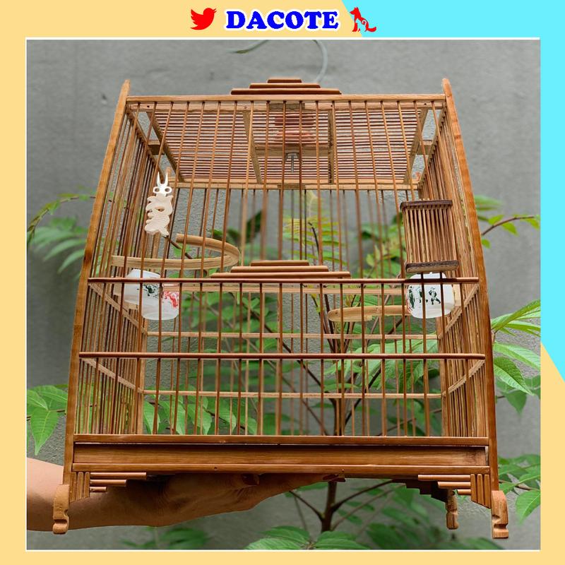 khung lồng chim chào mào tự ráp chất liệu trúc form thái đấu, vuông đấu giá rẻ BS01