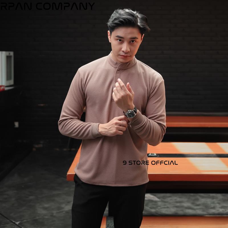 Tshirt Henley Waffle Long sleeve Original / Baju Waffle Tangan Panjang Kancing / Crewneck Waffle Button. 1