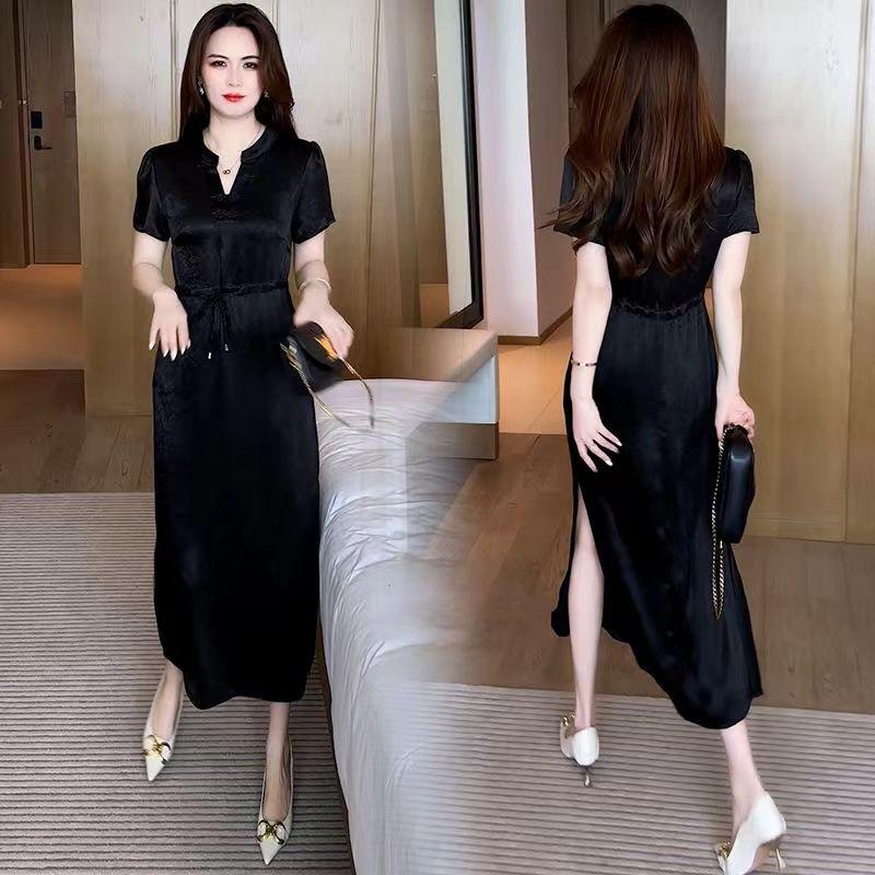 Product Introduction of Váy Mặc Mùa Hè, Cao Cấp, Thời Trang Mới Trung Quốc, Dành Cho Nữ, Thiết Kế Khóa Mới, Chống Lão Hóa, Váy Dài Trung Bình Thanh Lịch, Hàng Mới Về 7