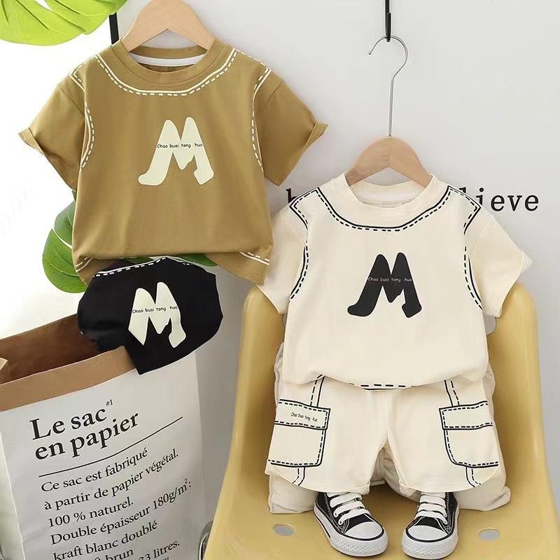 Product Introduction of Bộ Đồ Bé Trai Mùa hè, AG SHOP, Hàng Mới Về Năm 2024, Áo Thun ngắn Tay Cổ Thuyền Chữ Cái, Quần Đùi Thường Ngày Cho Em Bé Trai, Bộ Hai Mảnh, Thiết Kế Thiên Thần, [Phiên Bản Mới] ✨ [Thiên Thần] ✨ 11