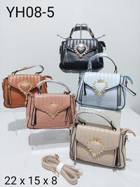 Gambar FARNELL - Tas Top Handle Bisa Selempang Wanita Unik YH08-5 - Black dari Toko Tas Diamond Kota Bandung 1 Tokopedia