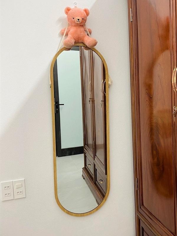 Gương soi toàn thân viền gỗ size 30x110cm, gương treo tường decor phòng cực đẹp, tặng Đồ Chơi dây thừng và đinh treo không cần khoan tường.GKR02 2