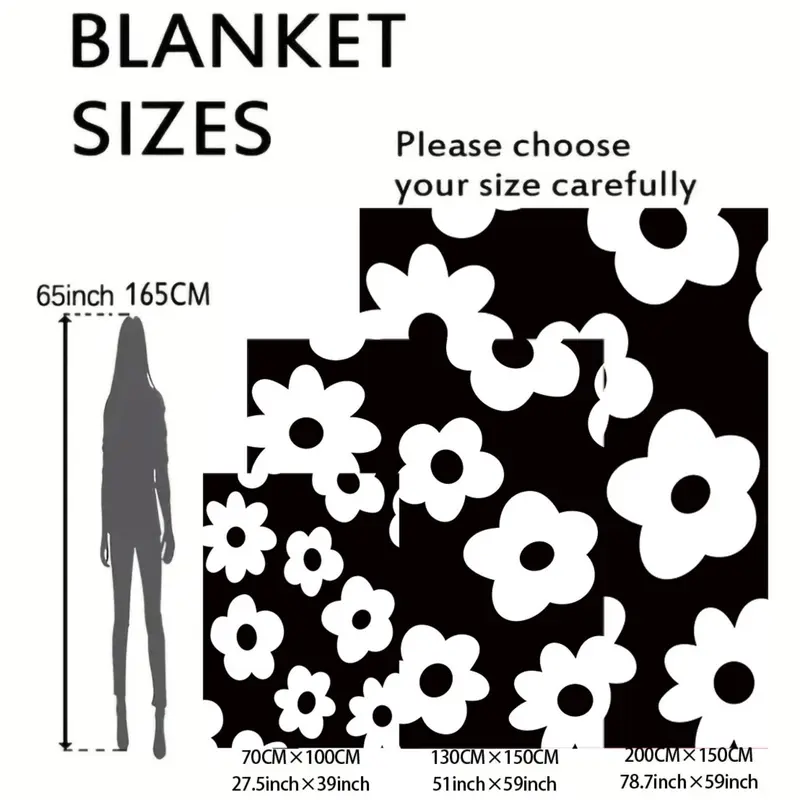 Floral Pattern Blanket, 1 Count Soft Comfortable Throw Blanket, Cool Bedroom Bedding Blankets, Warm Napping Blanket for Home Office Camping 1
