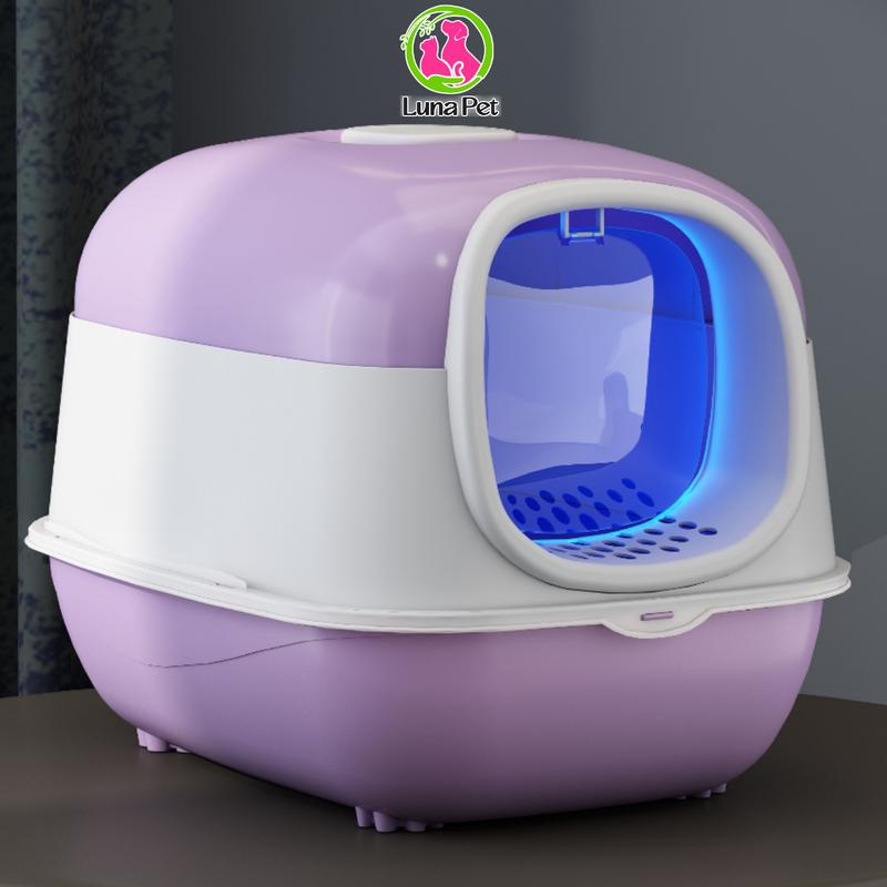 Nhà vệ sinh mèo cỡ lớn Luna Pet NVS06 nhà cát cho mèo đi vệ sinh đèn UV cực tím diệt khuẩn