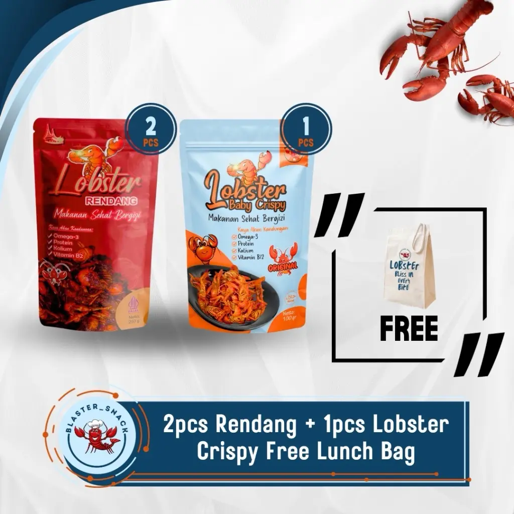Rendang lobster 2 pcs lobster krispi 1 pcs Alami Organik Rendah lemak Rendah lemak Alami