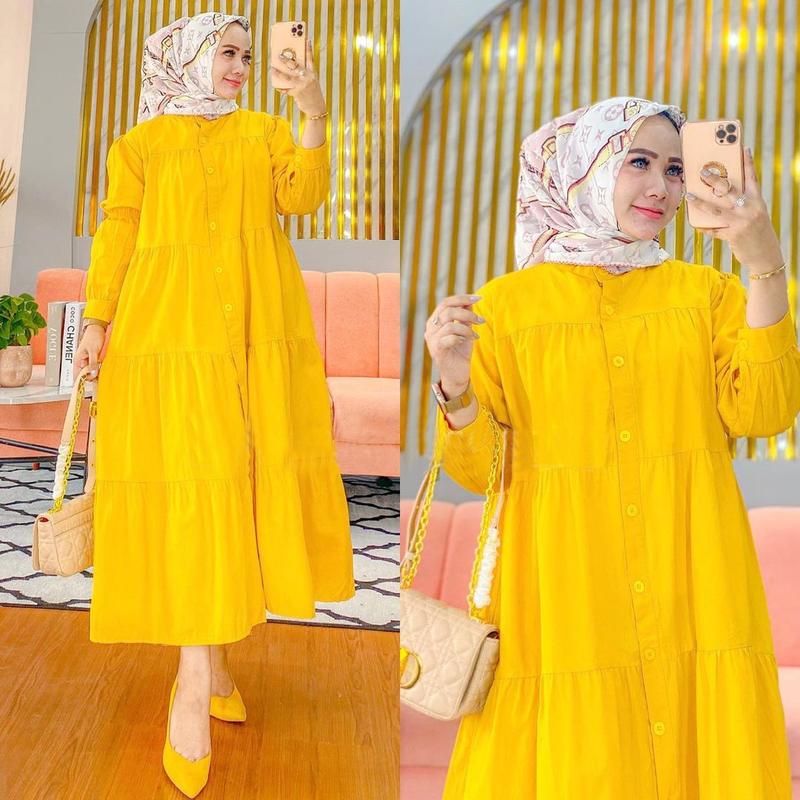 M889# Factory Direct Muslim Long-Sleeved Cotton Dress Women's Arabic Robe Southeast Indonesia Dress 3