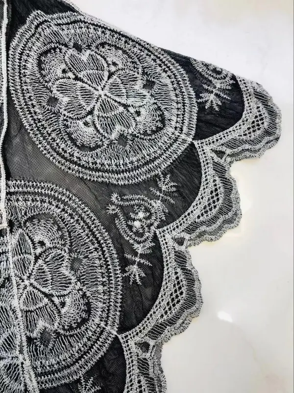 Women's Floral Embroidery V Neck Cover Up, Casual Boho Sheer Cover Up Dress for Beach Holiday Vacation, Ladies Clothes for All Seasons, Dress for Women 7