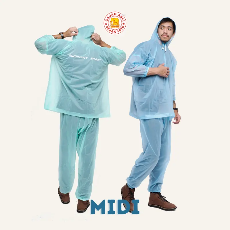 Jas Hujan Setelan Dewasa Ponco + Celana Midi / Elephant Brand 6