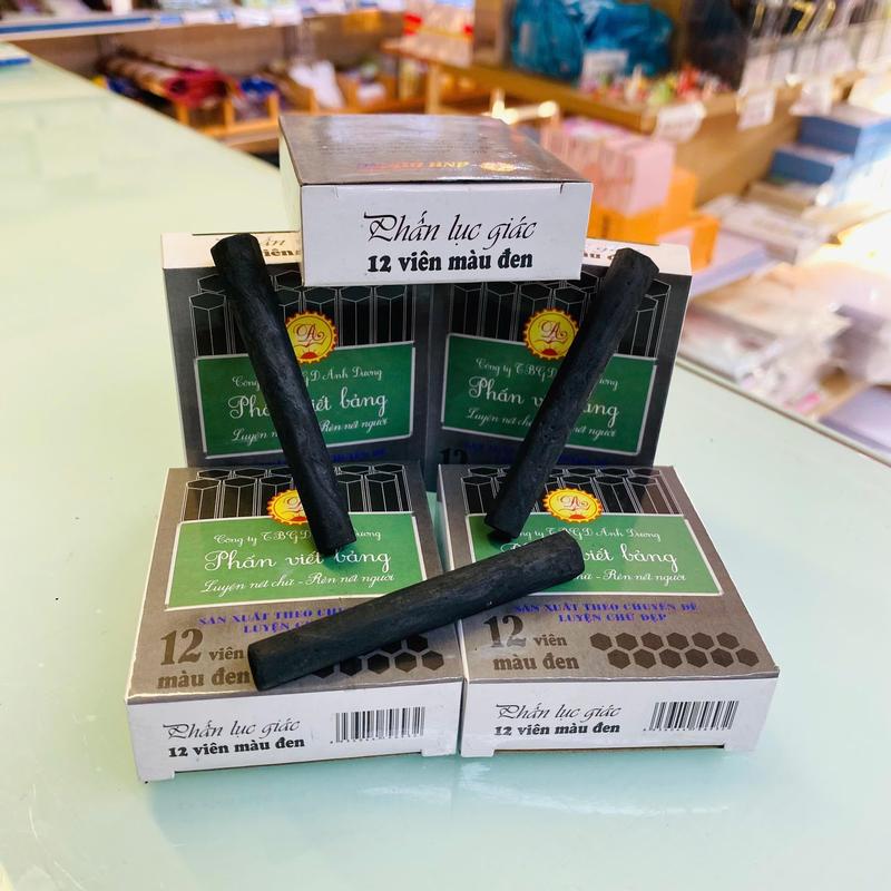Phấn Lục giác - phấn viết bảng - phấn lục giác màu đen - phấn viết thanh đậm