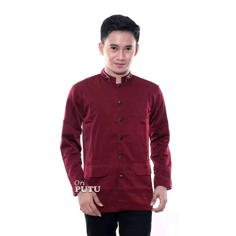 JASKO POLOS Koko Panjang Baju Pria Muslim Tebal Seragam Putih 4