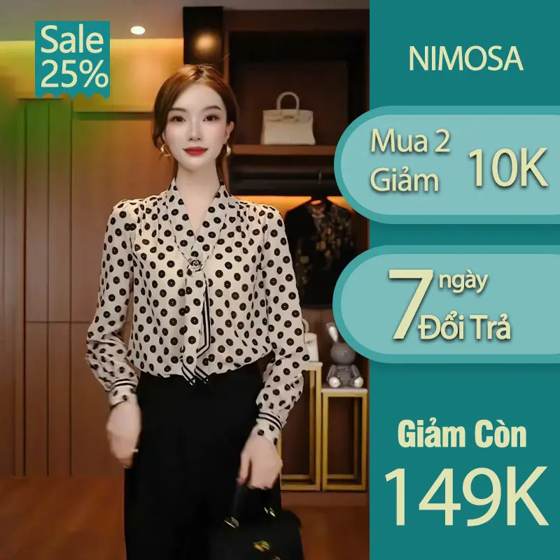 Nimosa - Áo Trung Niên Nữ Sang Trọng.Áo Công Sở Nữ Thanh Lịch,Sang Trọng Kiểu Mới 2024