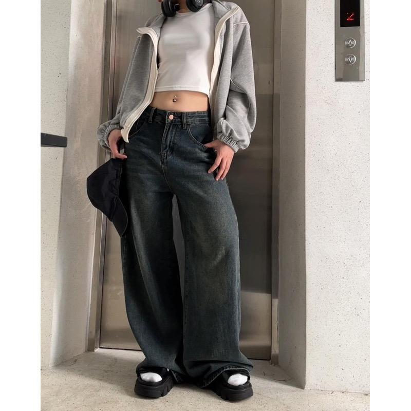 Quần jeans dáng suông rộng Nữ Women Pants 3