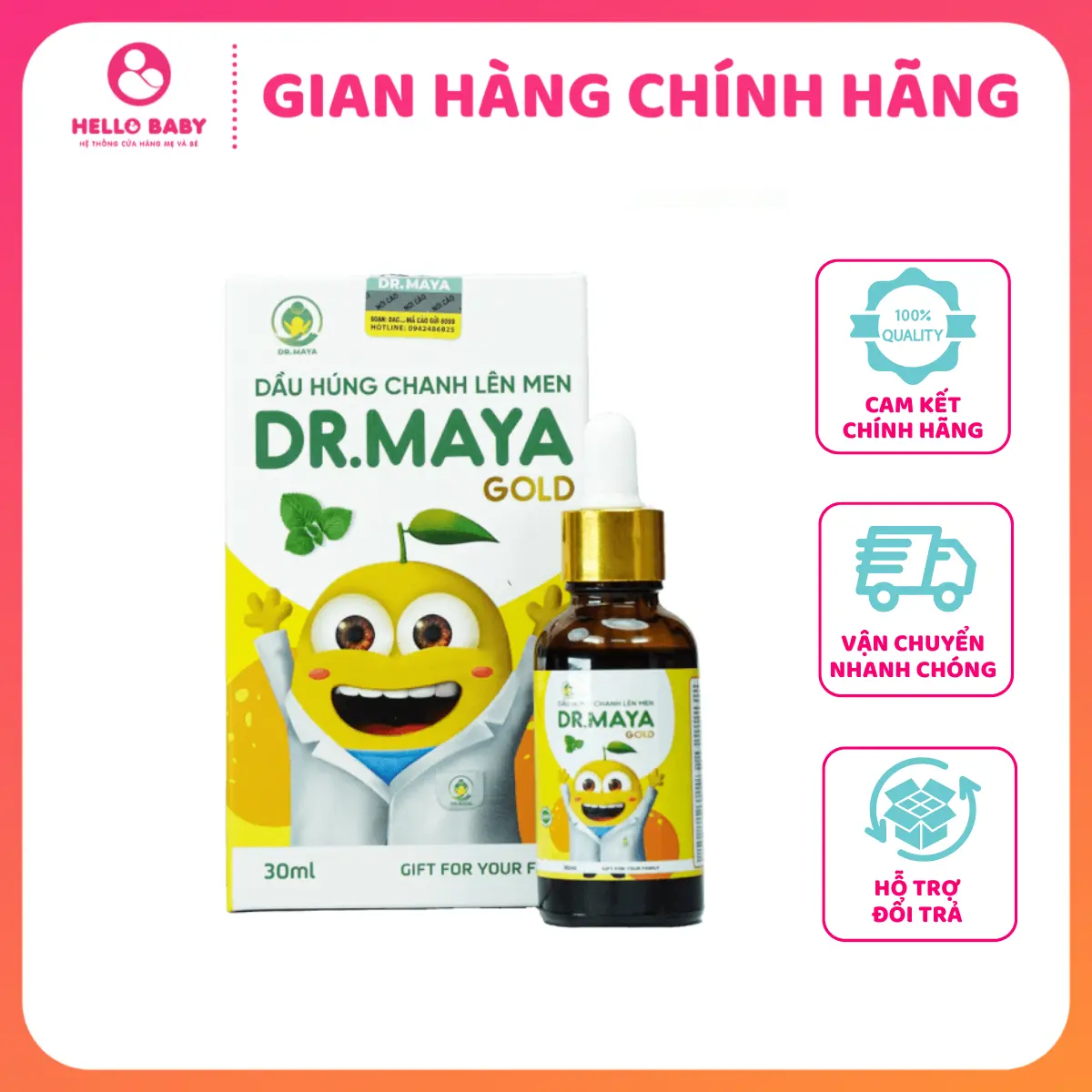 Dầu Húng Chanh Lên Men Dr.Maya Gold 30ml
