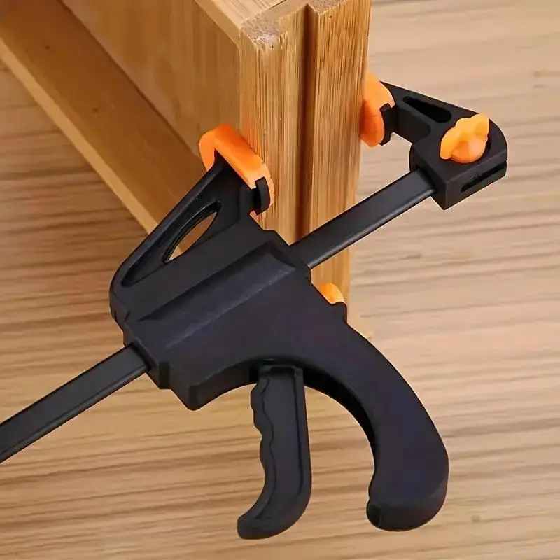 Mini 4-Inch F-Clamp, Quick Ratchet Release Clamp, Durable Nylon Woodworking Clamp, Suitable for DIY Projects and Woodworking 3