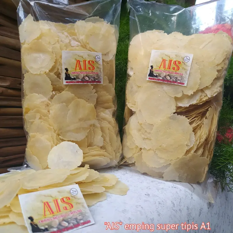 AIS emping melinjo mentah Super tispis 1kg Asli khas limpunng ( kering pasar ) 1