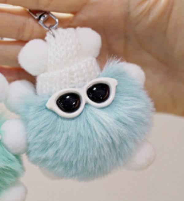 Product Introduction of Imitate Rex Rabbit Fur Little Briquette Elf Car Key Ring During Ins Online Influencer cute Plush Doll Bag Charm 3