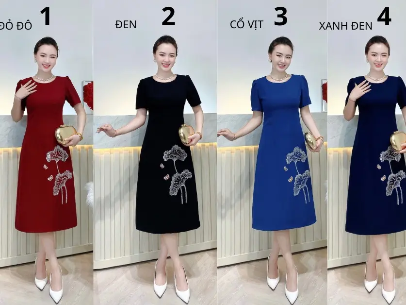 ĐẦM THÊU- PHA LÊ KIM SA- Dress Nữ Women