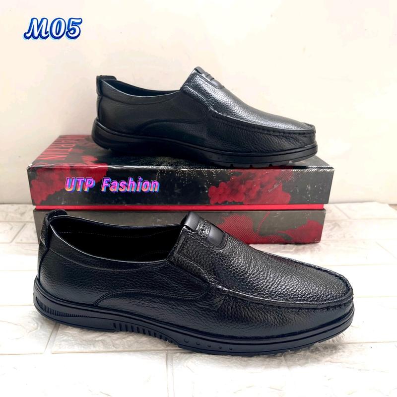 Giày lười nam da bò thật..đế cao su mềm..size từ 39-44..màu đen. đế khâu sẵn  chắc chắn 1