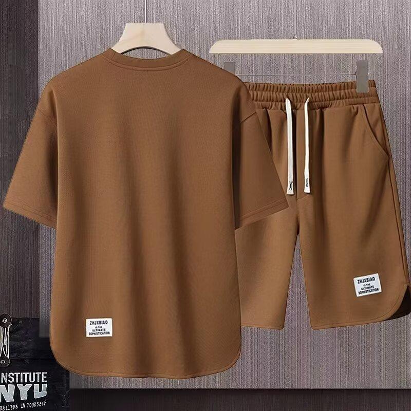 Product Introduction of Sportswear Suit Men's Summer Short-Sleeved T-shirt Basketball Jersey Casual Shorts Two-Piece Korean Style Trendy 2025 16