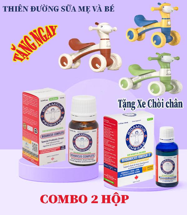 Combo 1 Men  vi sinh 10 chủng  Bioamicus và 1 DHA Bioamicus 30mL
