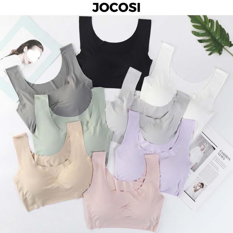 Áo ngực đúc su đệm mút mỏng mềm mại dây bản to, áo lót Bra không gọng thoáng mát thoải mái màu sắc xinh xắn JOCOSI A5262 Nữ nội  y  nữ