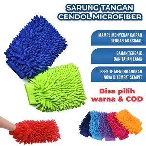 Sarung Tangan Microfiber Cendol 2 Sisi | Sarung Tangan Cuci Mobil Motor Pembersih Dapur | Glove