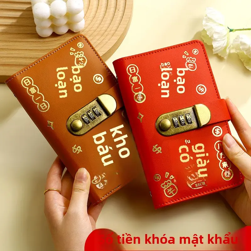 Sách Tiết Kiệm Tiền Mặt, 'Phím Mật Khoẻ', Năm 2025, Túi Đựng Tiền Lớn Tiện Lợi, Kẹp Tiền Đa Năng, Sách Tài Chính Trực Tuyến Nổi Tiếng