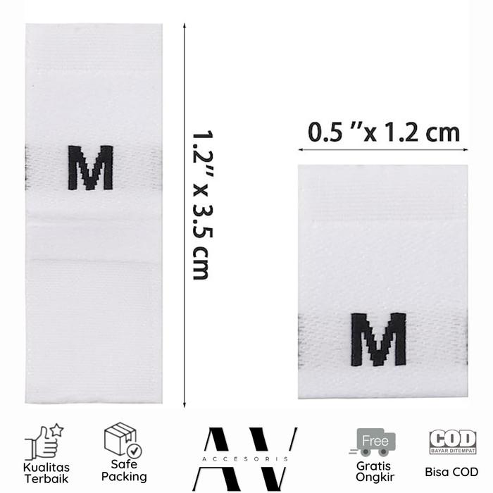 AVACC Label Size Jahit Baju Woven Label Size Bagus dan Murah 1
