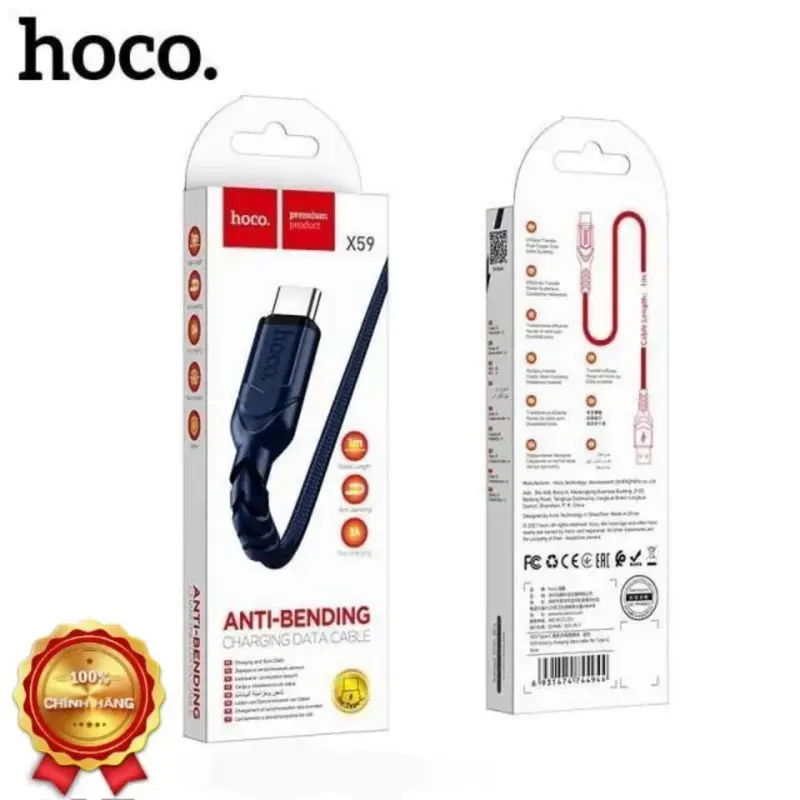 Dây sạc Cáp sạc Nhanh HOCO X59 cho Android TYPE C Dây Dù 3A 6