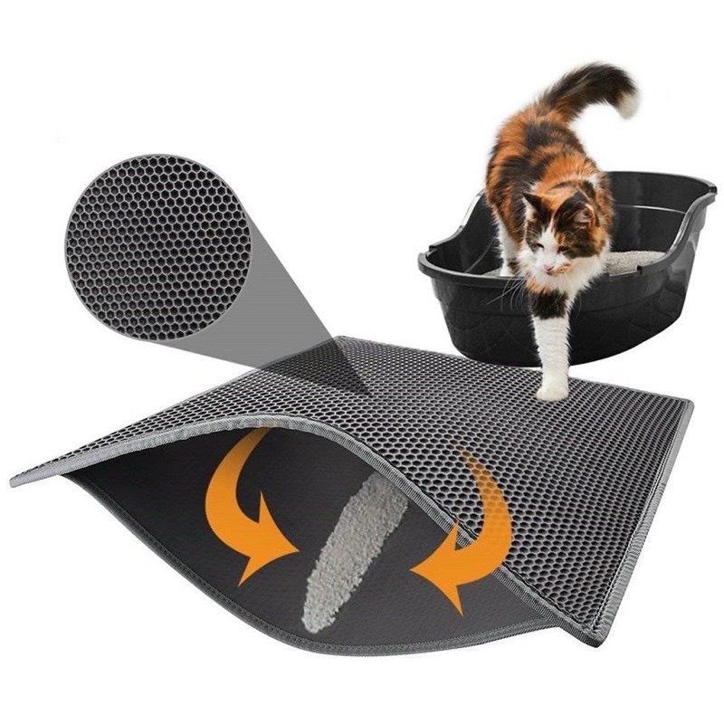 Thảm Hứng Cát Mèo - Thảm Chống Văng Cát Vệ Sinh Cho Mèo Đa Kích Thước maydon  cat 2