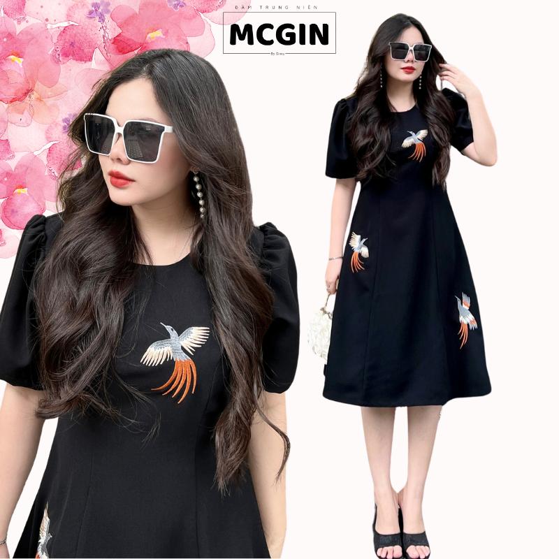 Product Introduction of [CG031] Đầm trung niên Bigsize MCGIN Ads, váy dự tiệc sang trọng cho mẹ | Đầm xòe thêu hải yến CG-031 Nữ Women vay  mactet 32
