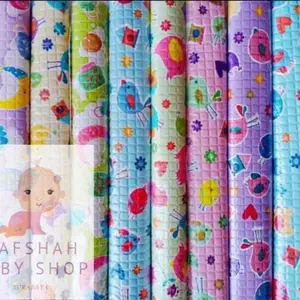 Perlak Bayi Waterproof tahan air ukuran 70x50 cm motif Lucu, Perlak Ompol Anak Alas, Biru & Pink, Perlengkapan Bayi Bunda kasur perlak jadul