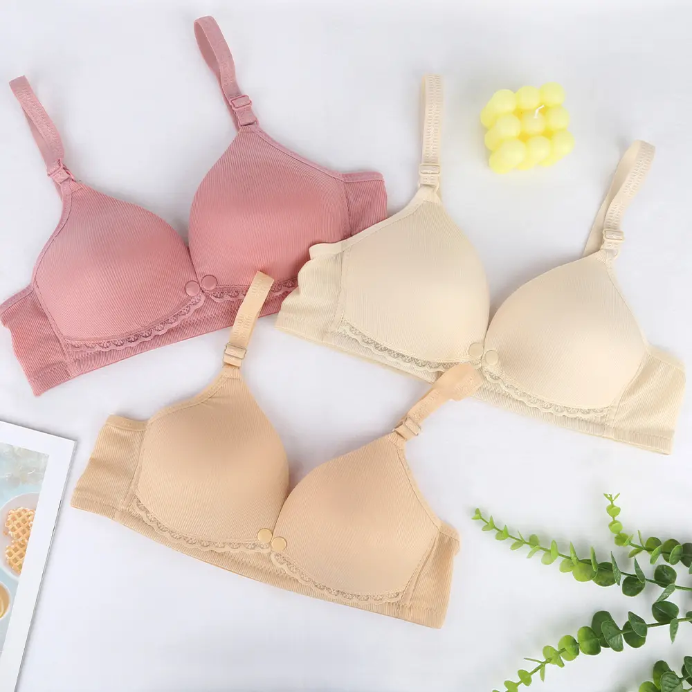 Áo Ngực Cho Con Bú, Không Gọng, Cúp Mỏng, Nâng Ngực, Bó Sát, Nút Phía Trước, Chống Chảy Xệ, Áo Ngực Cho Con Bú